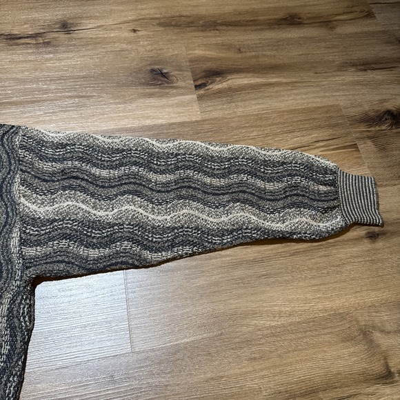 Vintage Tricots St Raphael MEDIUM Wool Blend Pullover Sweater Wavy Coogi Style M - Picture 6 of 16